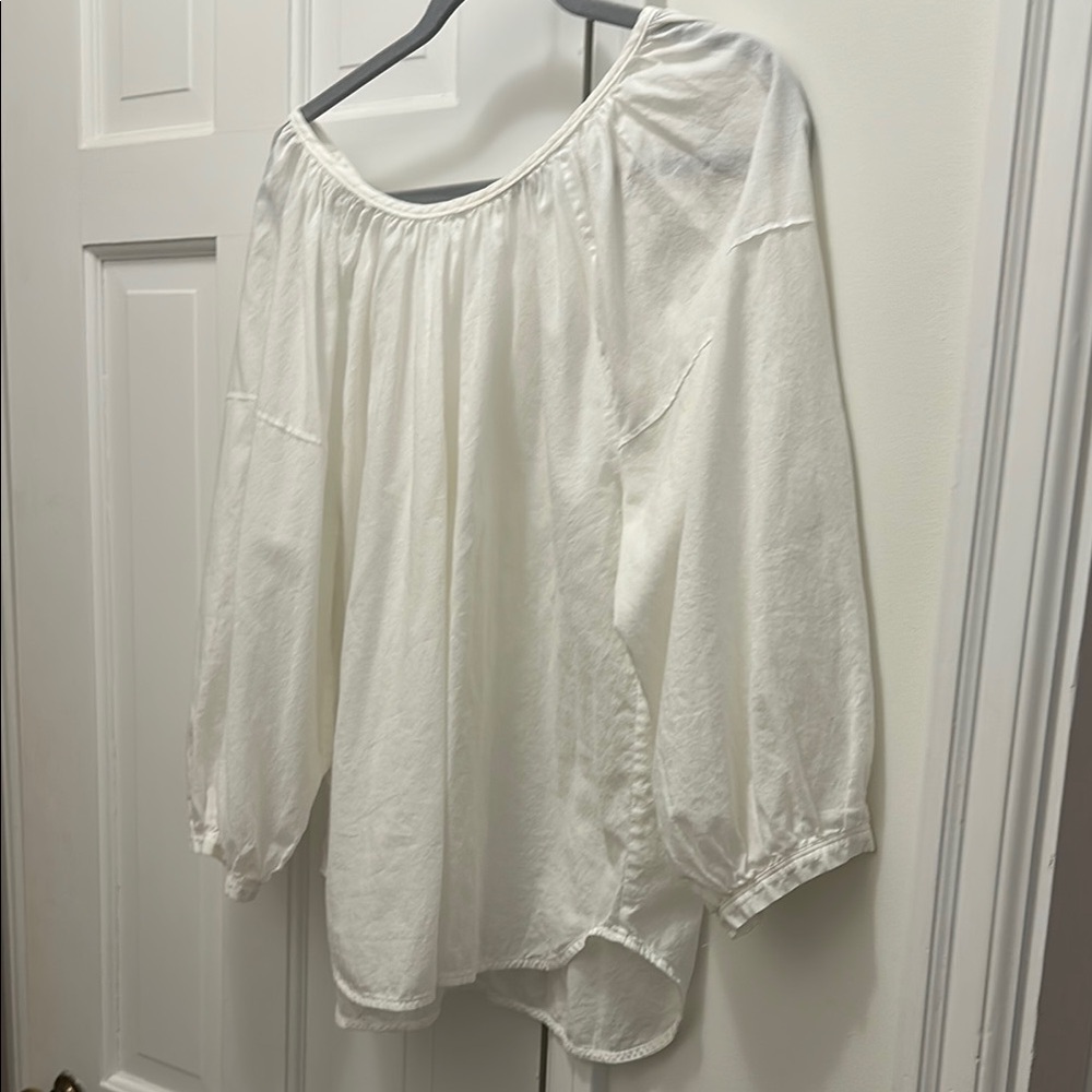 Everlane White Ruched Air Women's Blouse